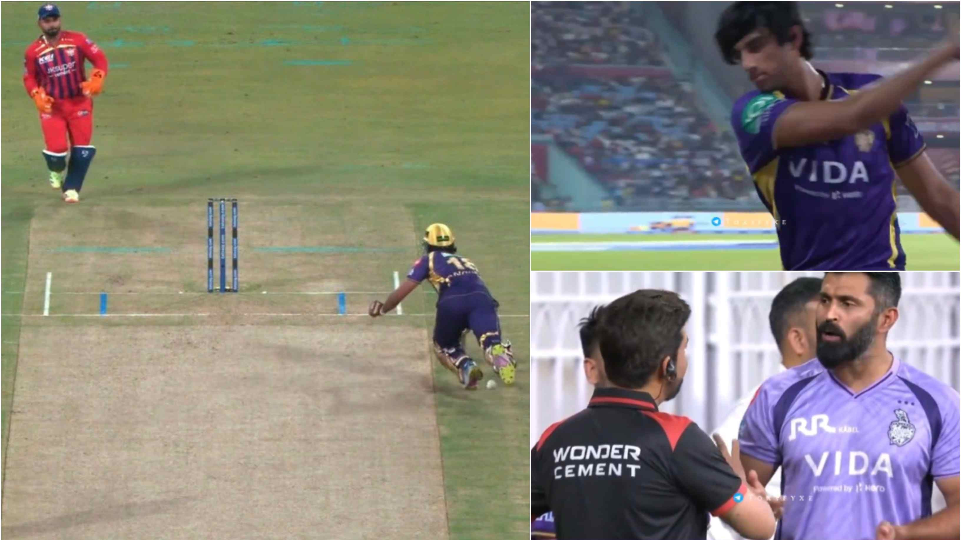 IPL 2026: WATCH – Controversy erupts as Angkrish Raghuvanshi given out for obstructing the field during LSG vs KKR clash