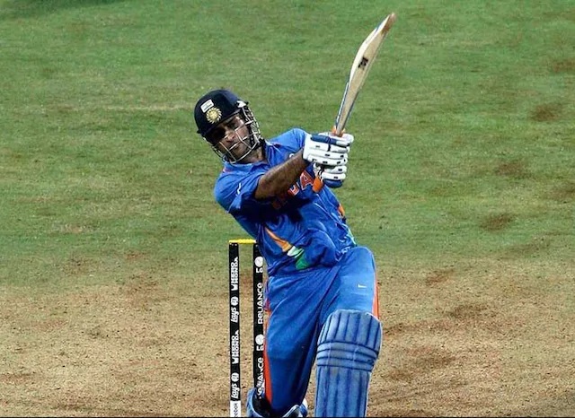 MS Dhoni hitting the World Cup final winning six in Mumbai