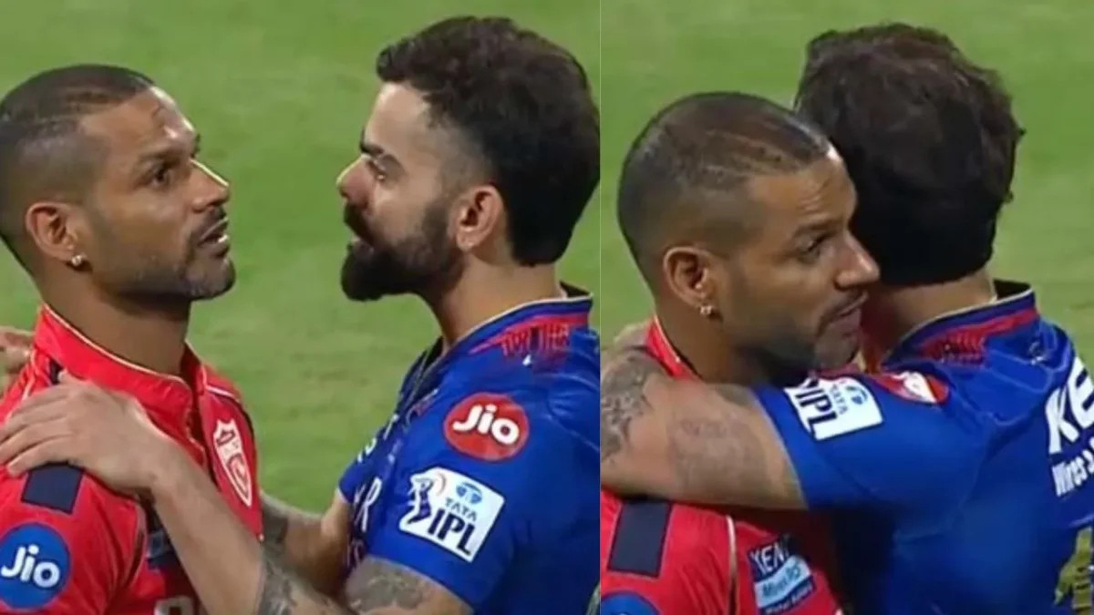 IPL 2024: WATCH- Virat Kohli gives visibly emotional Shikhar Dhawan a hug after PBKS loss to RCB