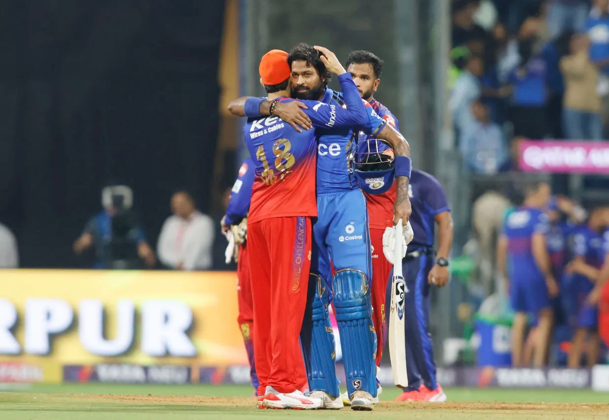 Virat Kohli hugs Hardik Pandya after the match | BCCI