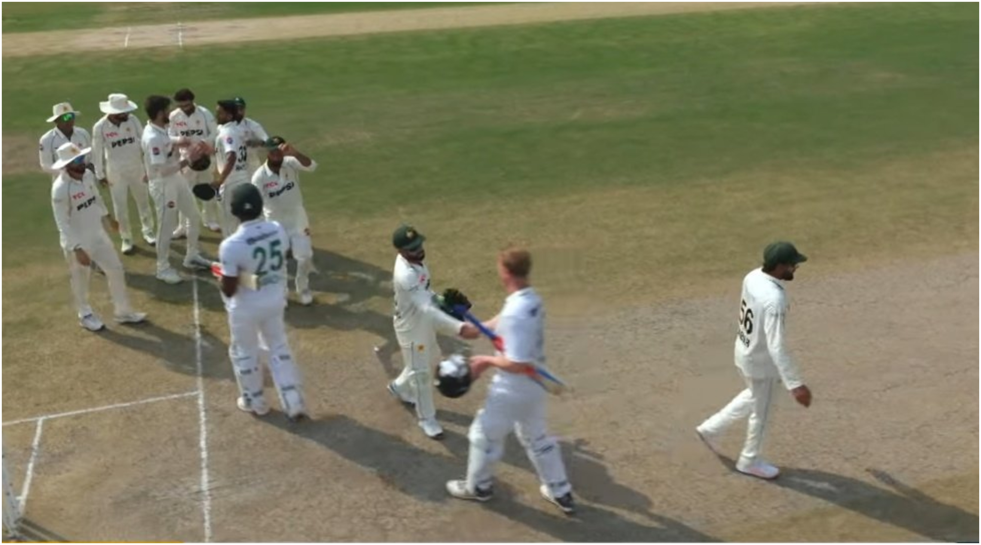 Pakistan team shaking hands with Proteas players after the Lahore Test | X