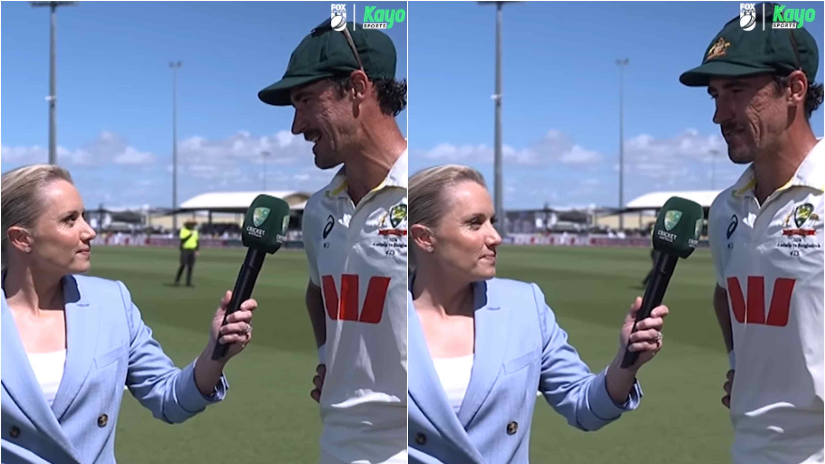 AUS v BAN 2026: WATCH - Mitchell Starc’s banter-filled interview with wife Alyssa Healy after 6-wicket haul in Mackay Test