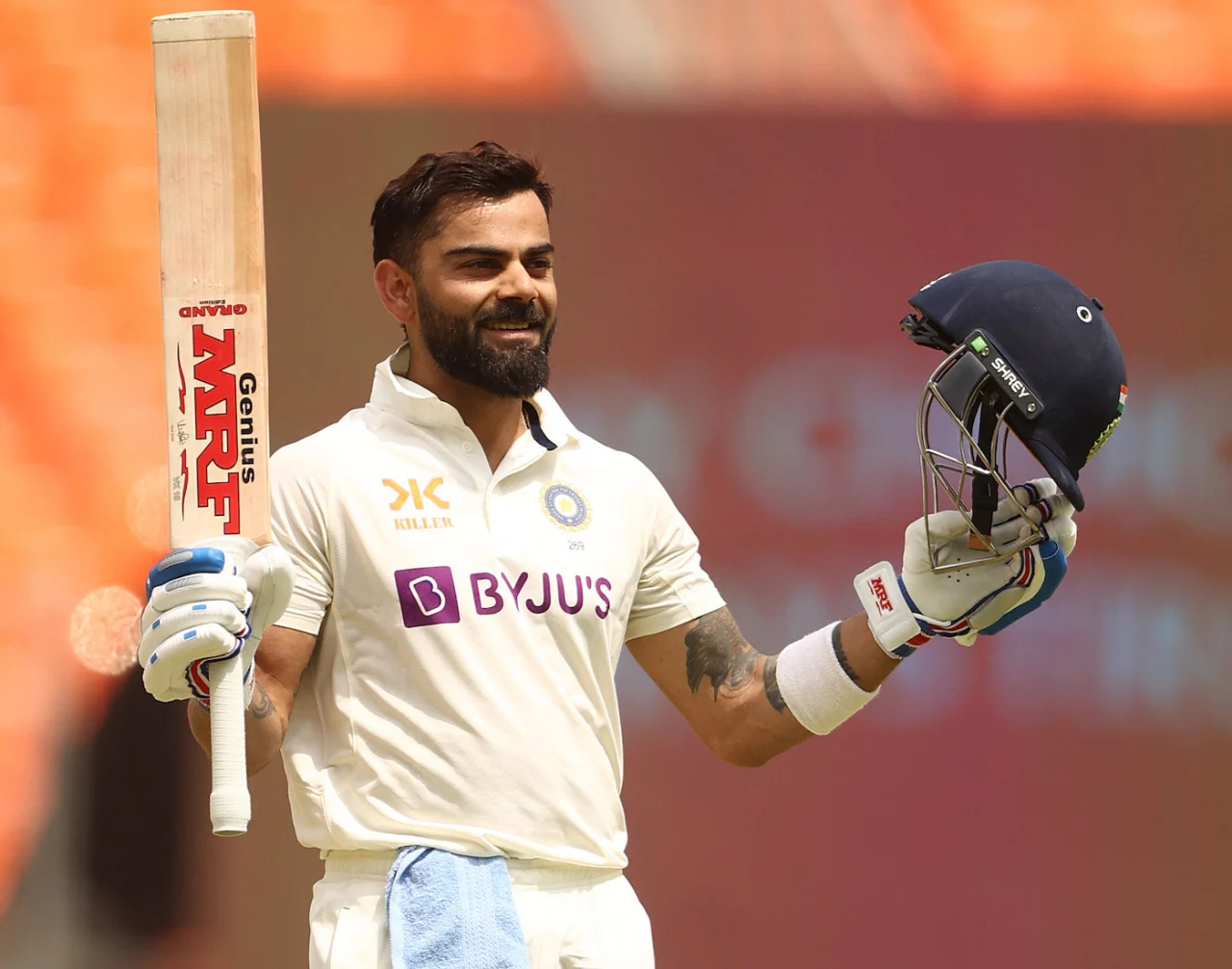 Kohli hit his first Test century after 1025 days, his 28th in Tests and 75th overall | Getty