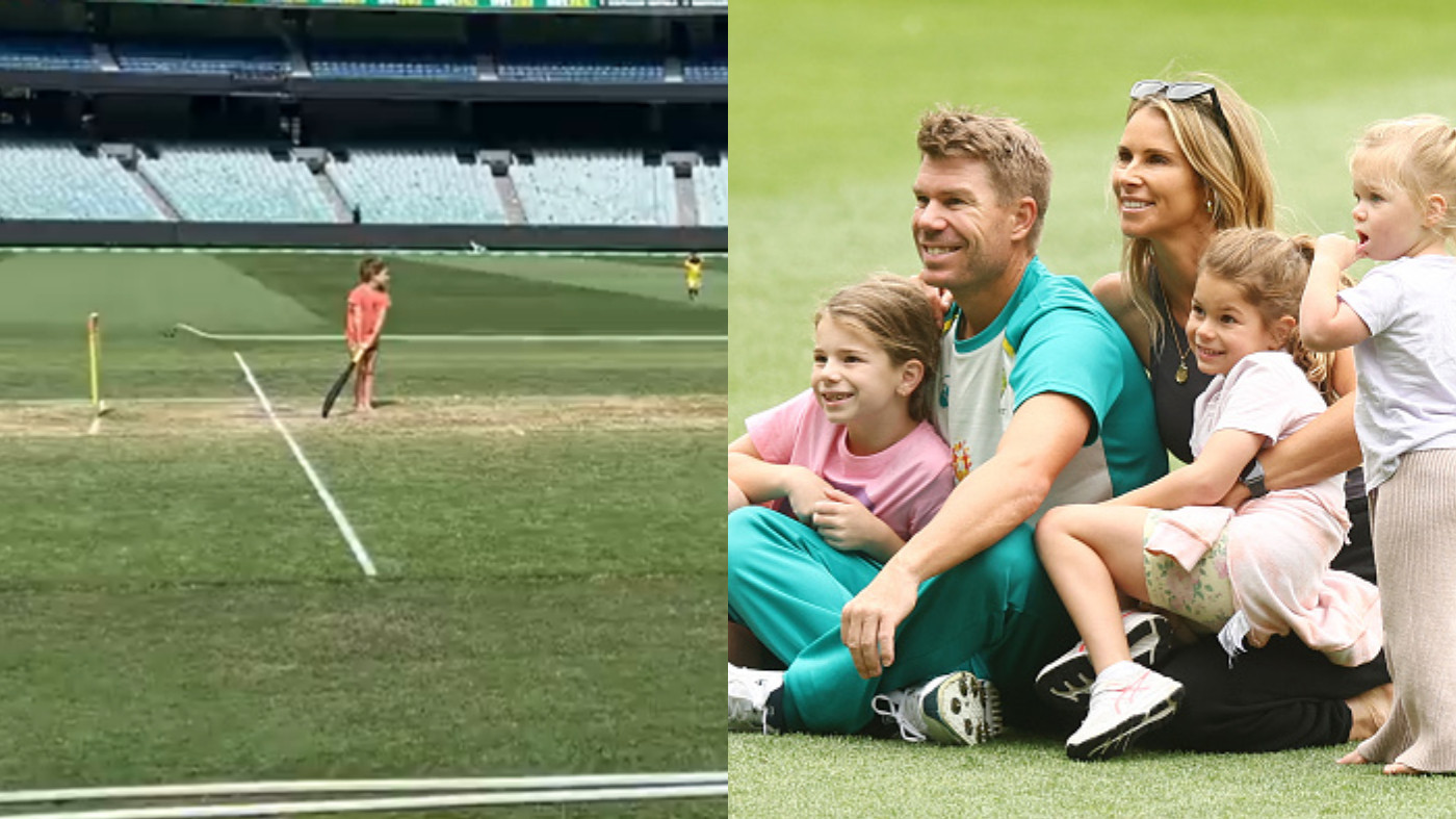 WATCH - David Warner's daughter Indi shows her batting skills at MCG