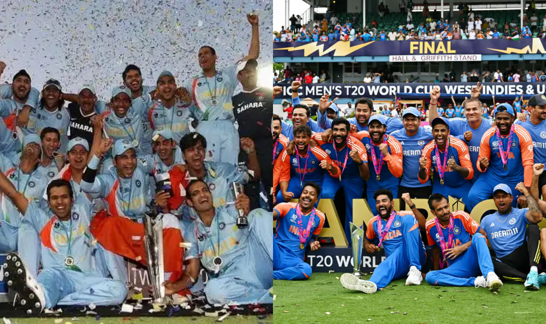 India's two T20 World Cup wins in 2007 and 2024 | Getty