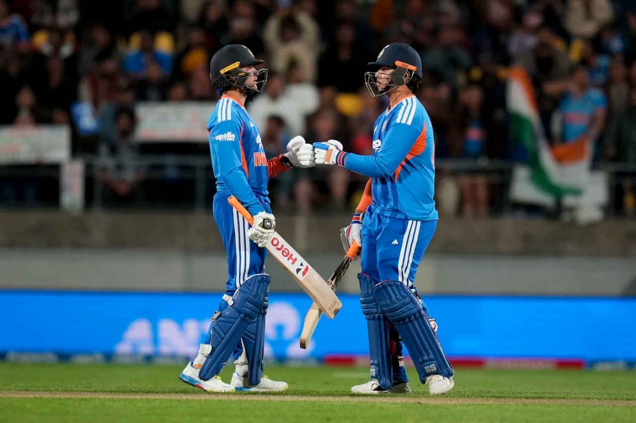 Abhishek and Sooryavanshi added a record 118 runs in powerplay overs | Getty