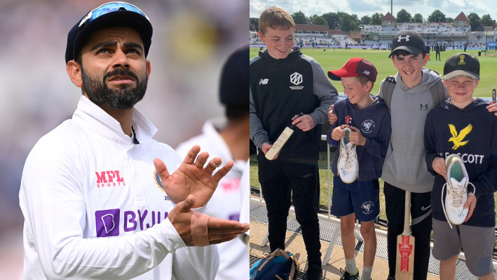 ENG v IND 2021: Virat Kohli gifts his cricket spikes to kids ahead of first Test