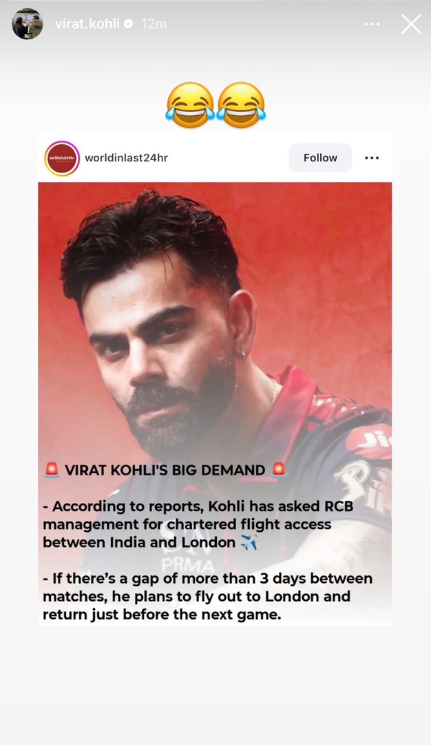 Photo: Virat Kohli Instagram