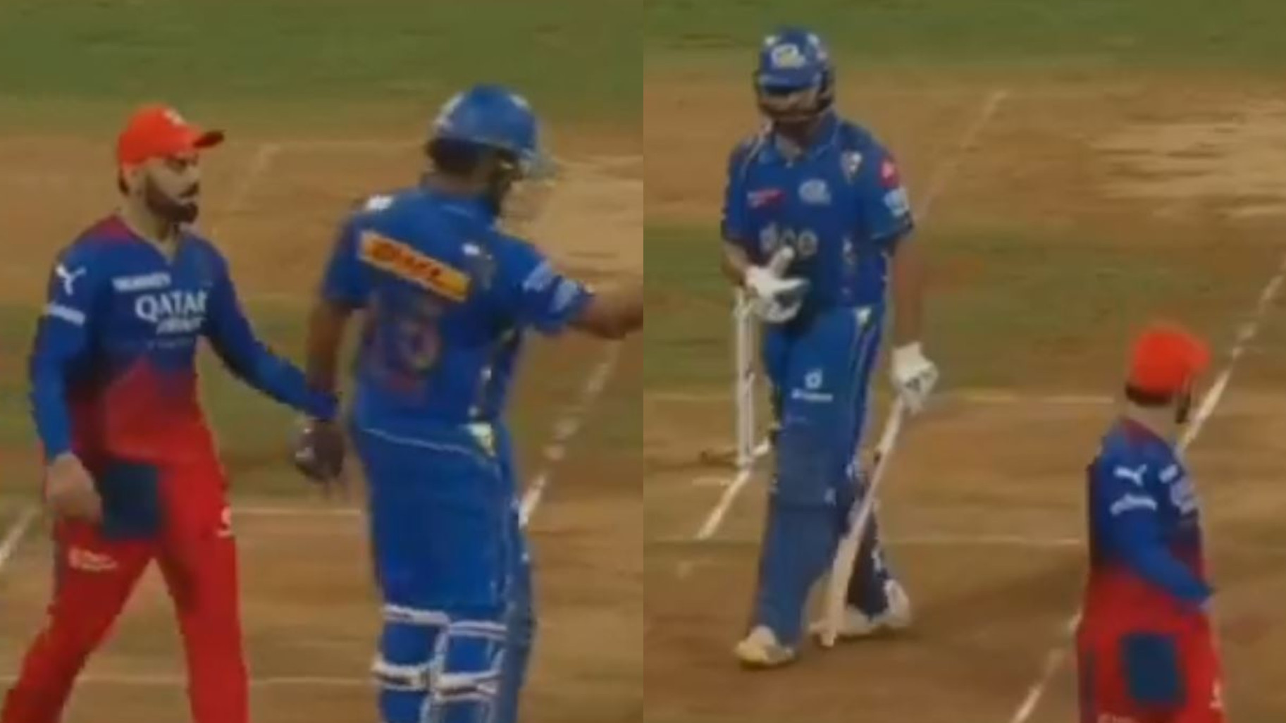 IPL 2024: WATCH- Virat Kohli greets Rohit Sharma during MI v RCB match in Mumbai; Rohit reciprocates