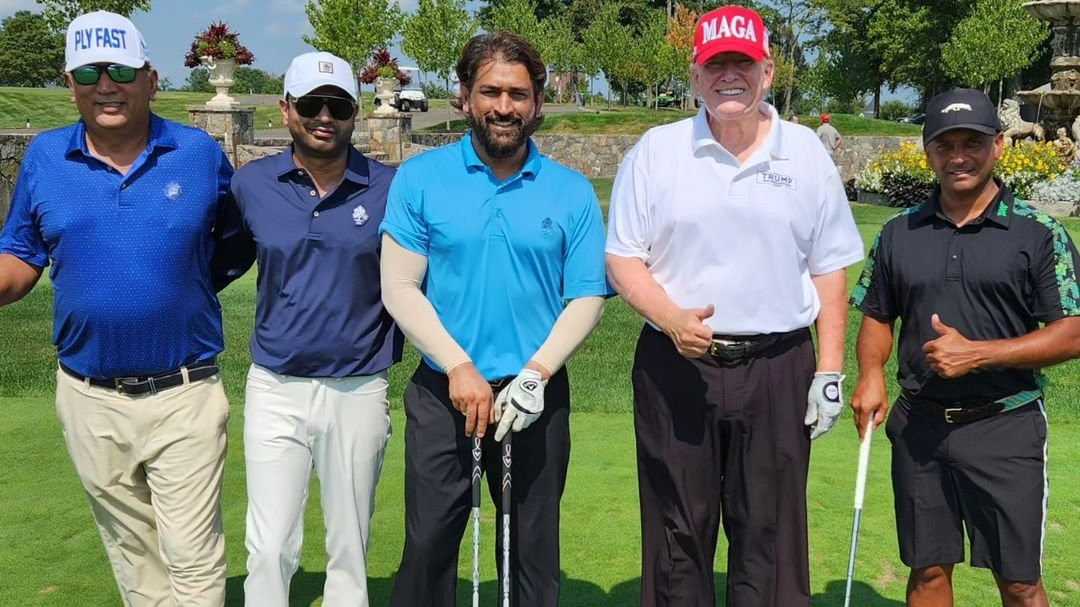 WATCH: MS Dhoni spotted playing golf with former US President Donald Trump, video goes viral