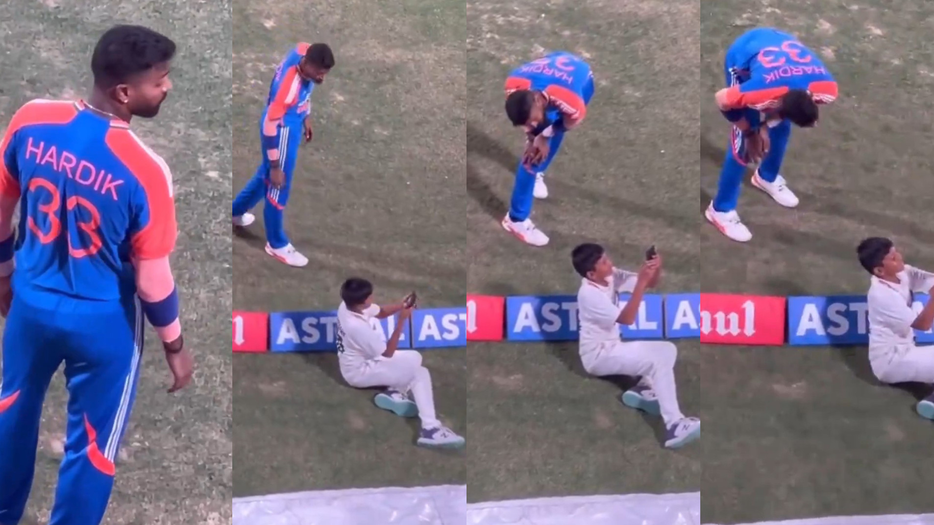 IND v BAN 2024: WATCH- Hardik Pandya helps ball boy get a perfect selfie with him on boundary line