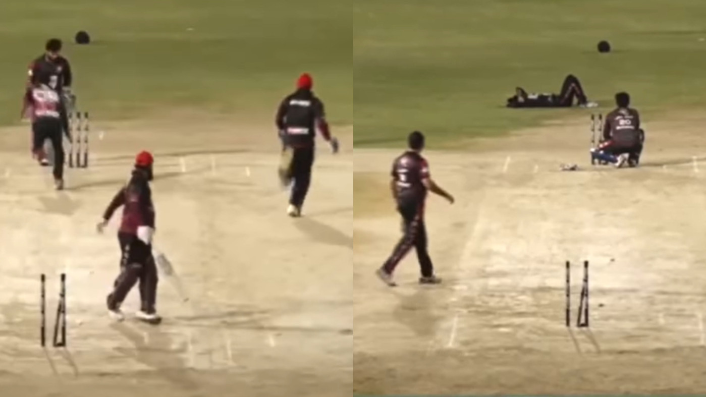 WATCH - Funny blunder of fielding side allows batters to run five to win the match