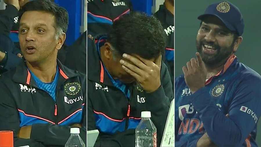 IND v SL 2022: WATCH - Rahul Dravid's epic reaction to Sri Lanka's DRS going against India