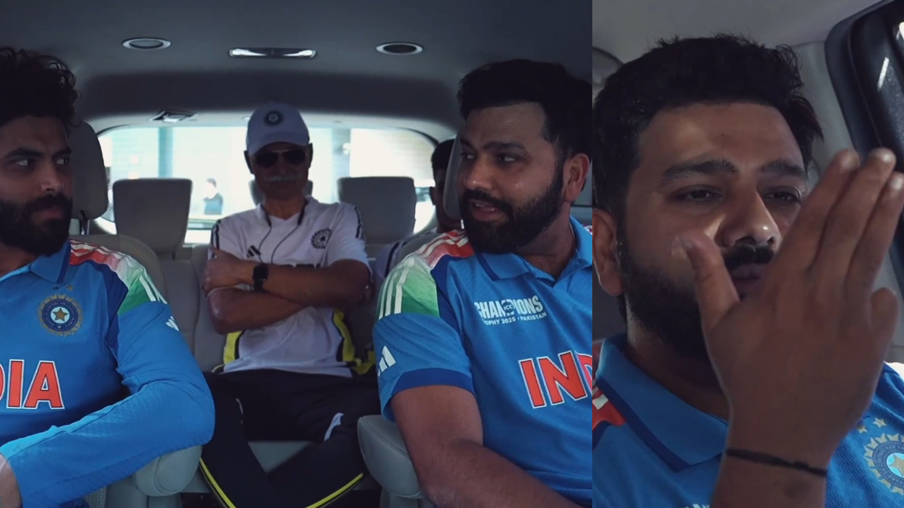 CT 2025: WATCH- “17 baar bulaya”- Rohit Sharma brags to Ravindra Jadeja about his ICC media days numbers