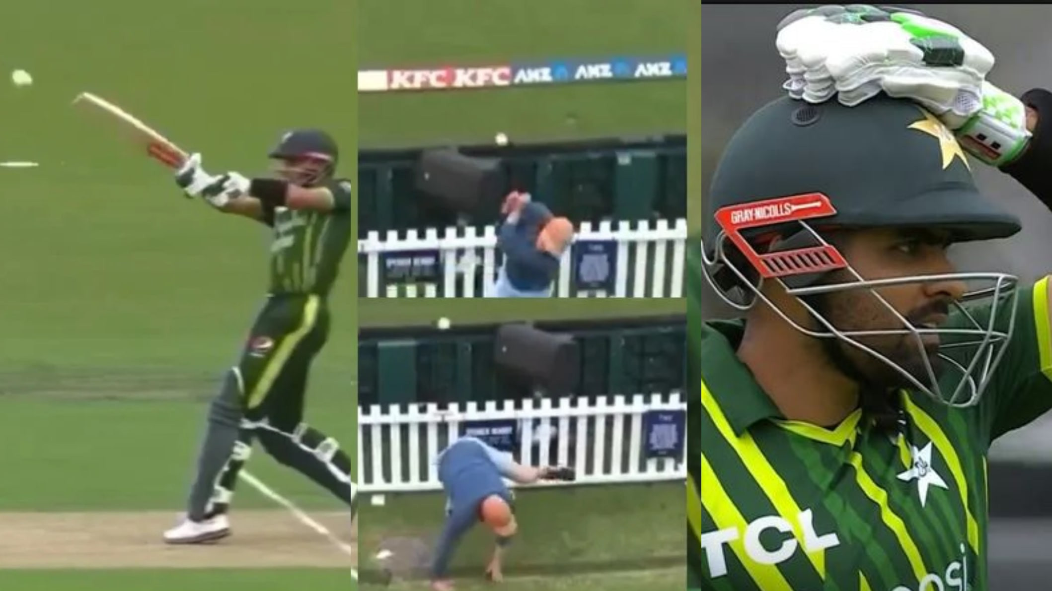 NZ v PAK 2024: WATCH- Babar Azam’s concerned reaction after his six injures a fan during 3rd T20I