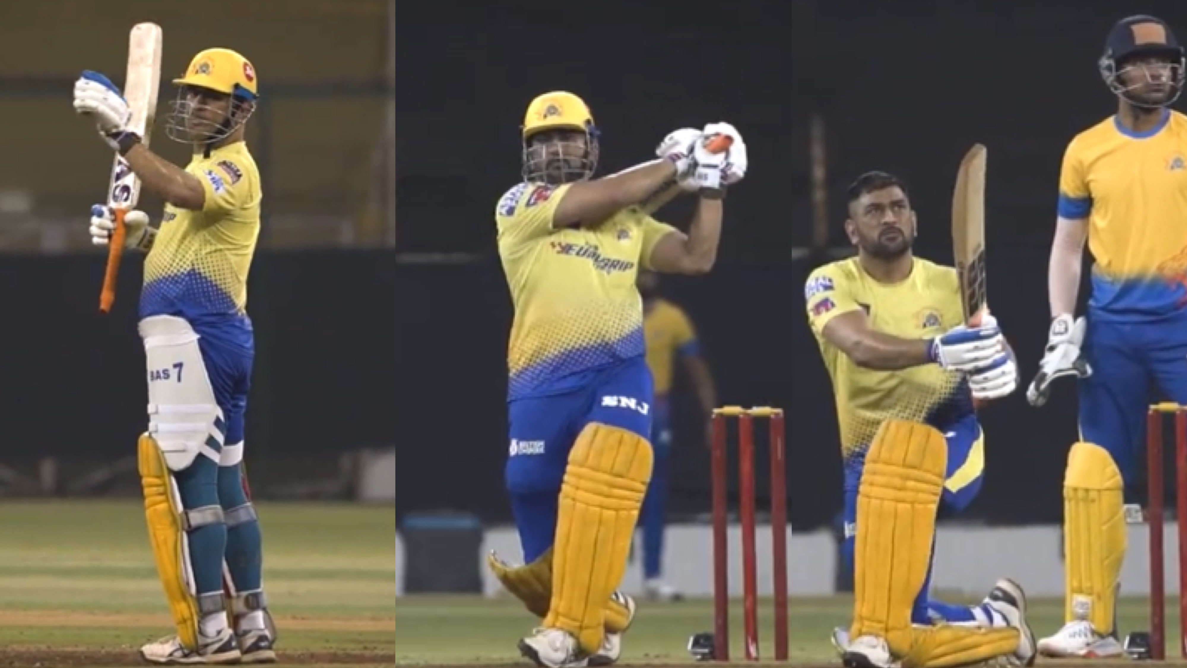 WATCH - MS Dhoni warms up for IPL 2022 during CSK intra-squad match