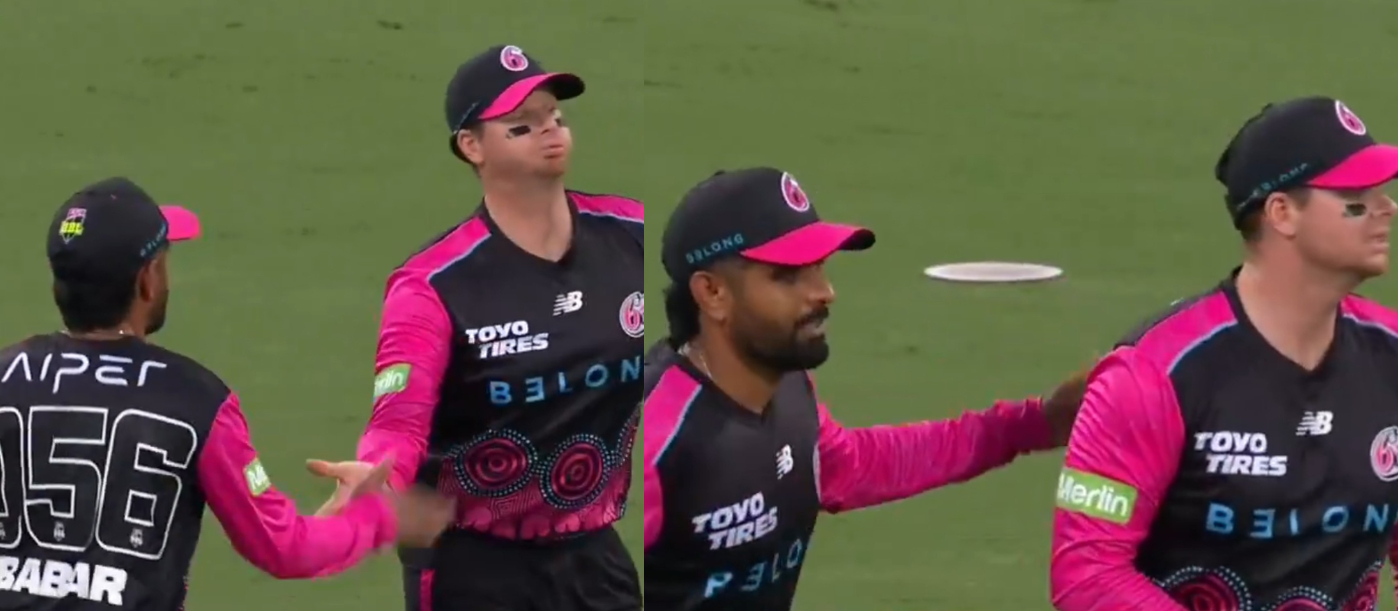 Babar Azam consoles Steve Smith after he dropped a catch | BBL X