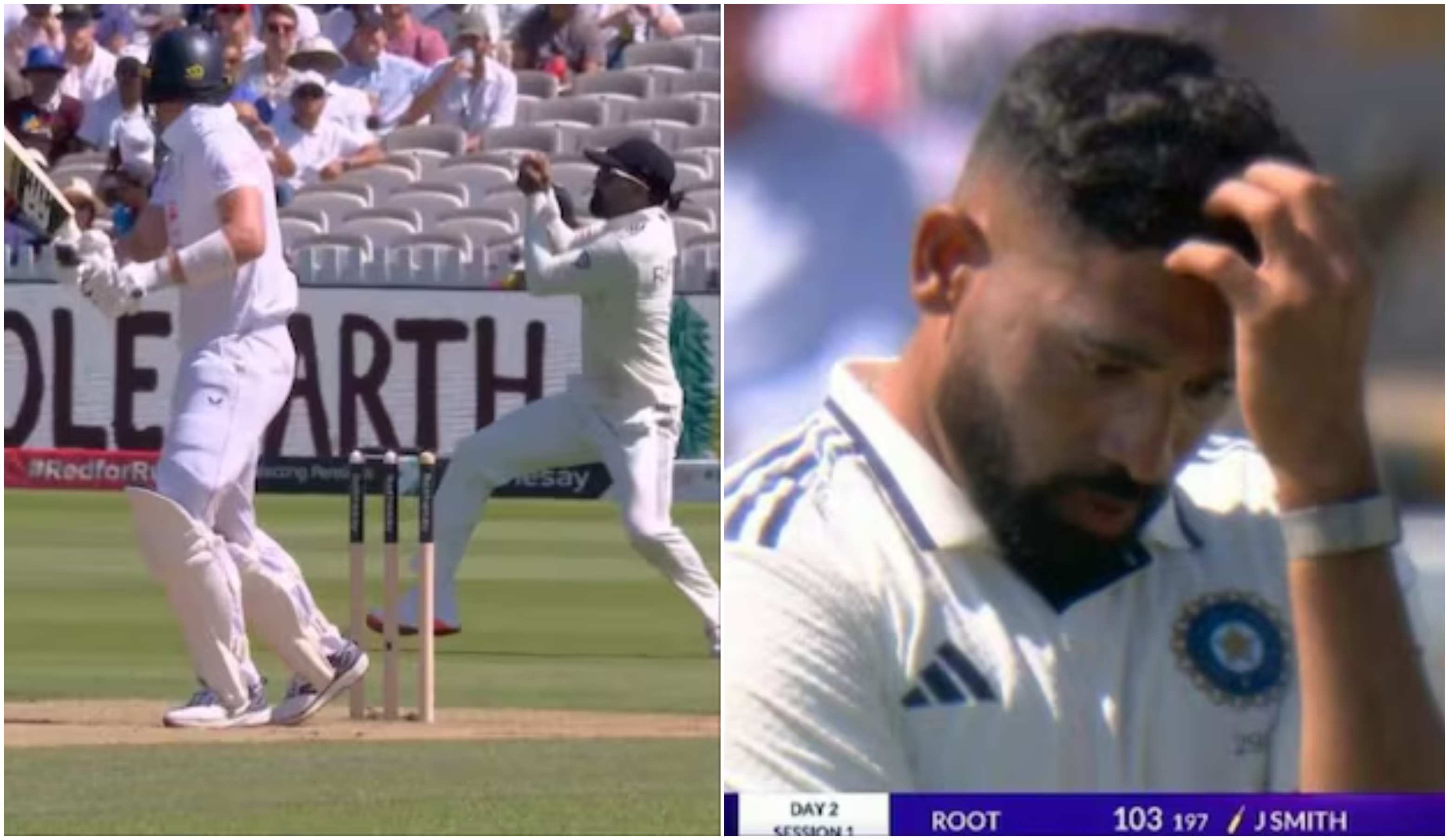 Rahul dropped a sitter, much to the disappointment of Siraj | X