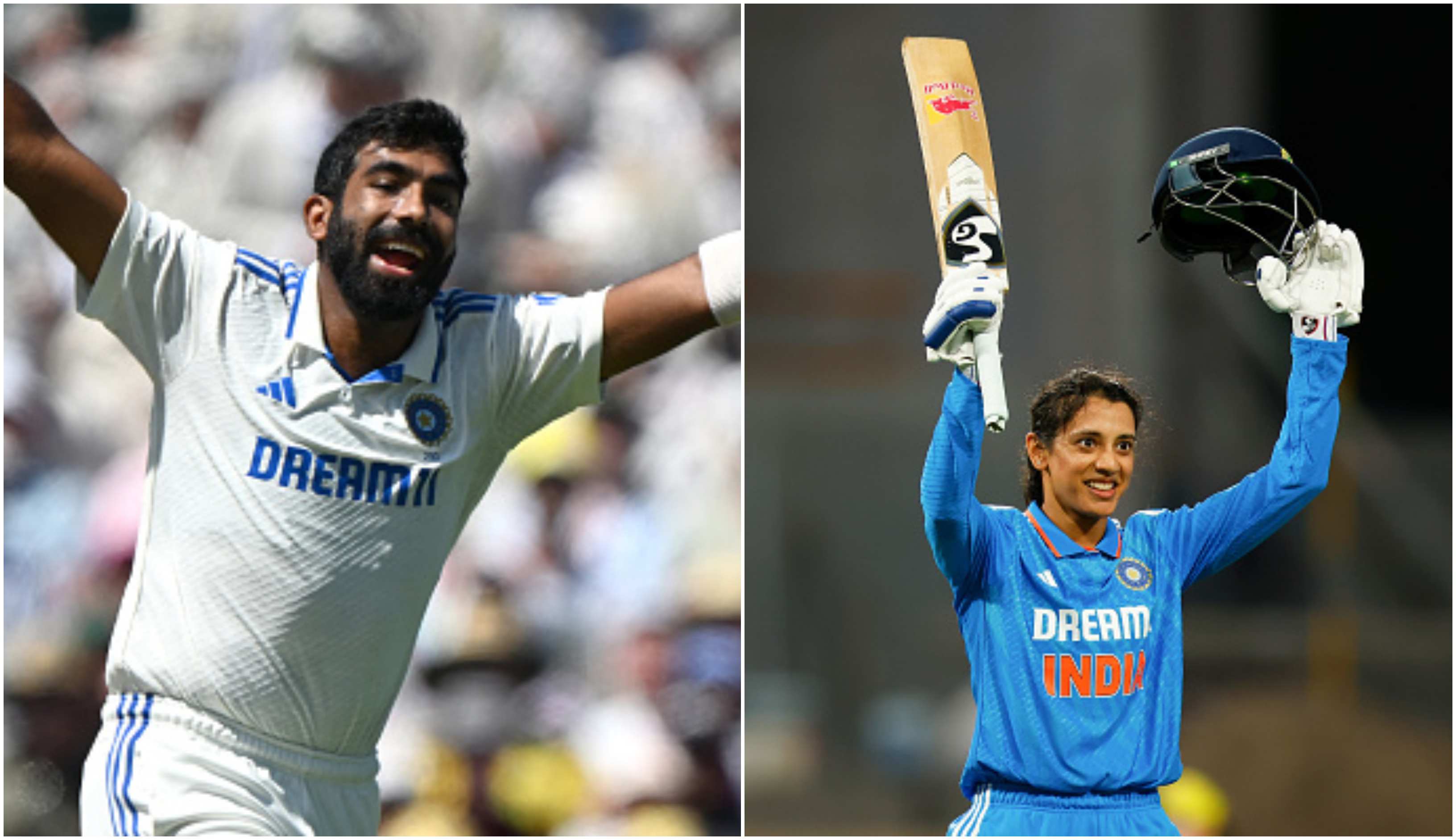 Jasprit Bumrah and Smriti Mandhana | Getty