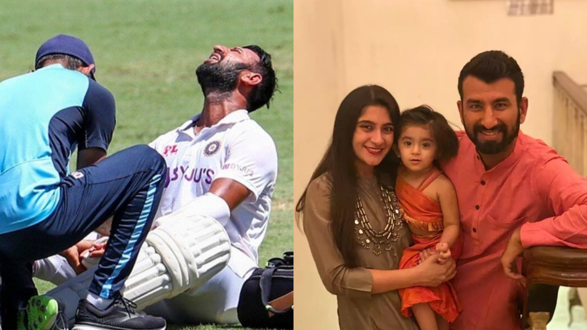 “I will kiss where he is hurt, he’ll be fine,” said Pujara’s daughter on seeing him getting hit in Brisbane Test