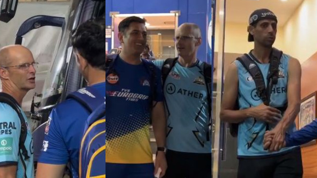 IPL 2022: WATCH - 2011 WC winners Nehra and Kirsten catch up with Dhoni after GT v CSK clash