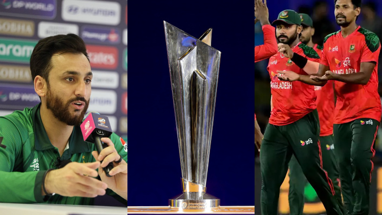 Salman Agha during T20 WC captains' presser | X