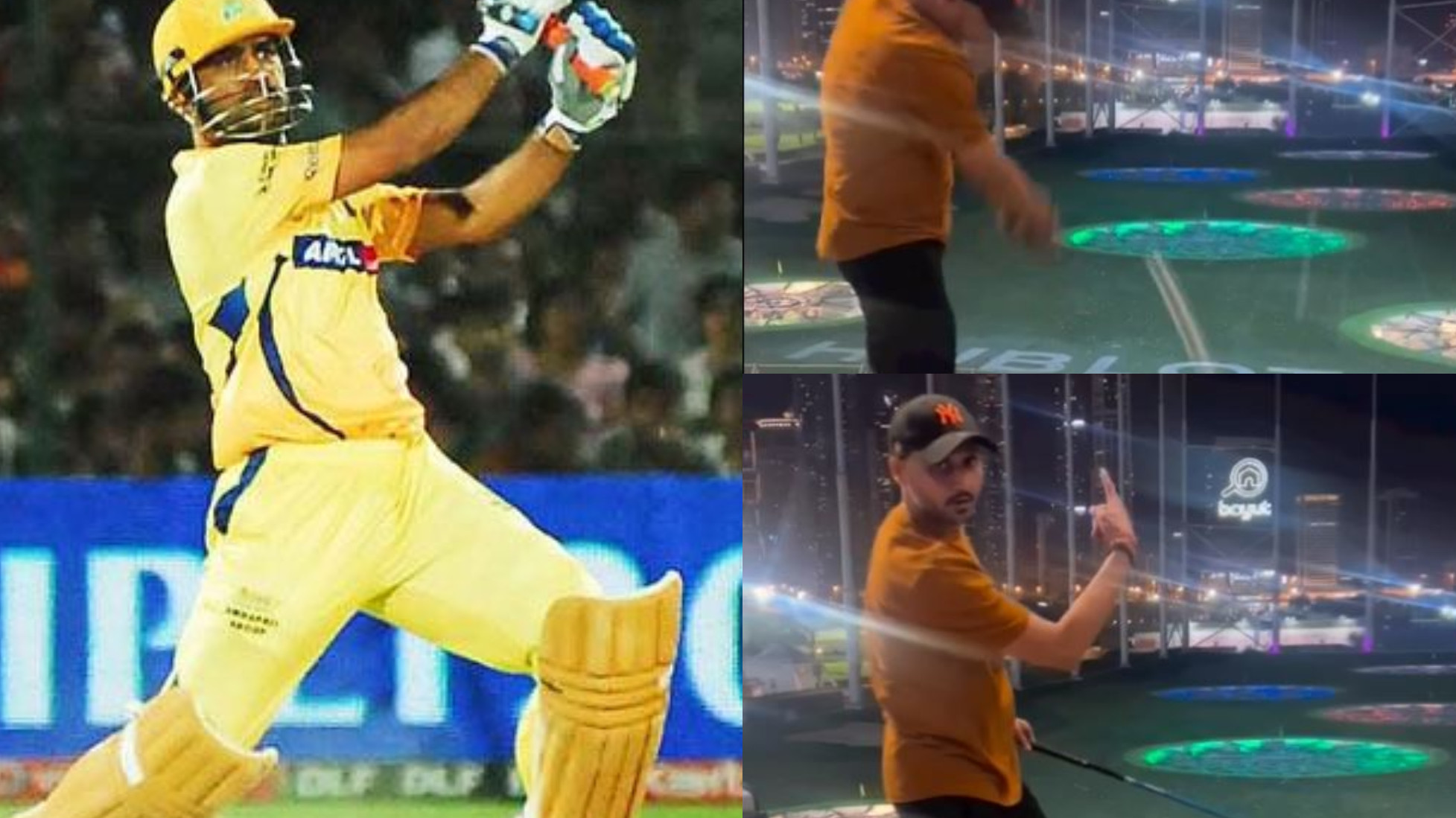 WATCH- Harbhajan Singh recreates MS Dhoni’s helicopter shot using a golf club