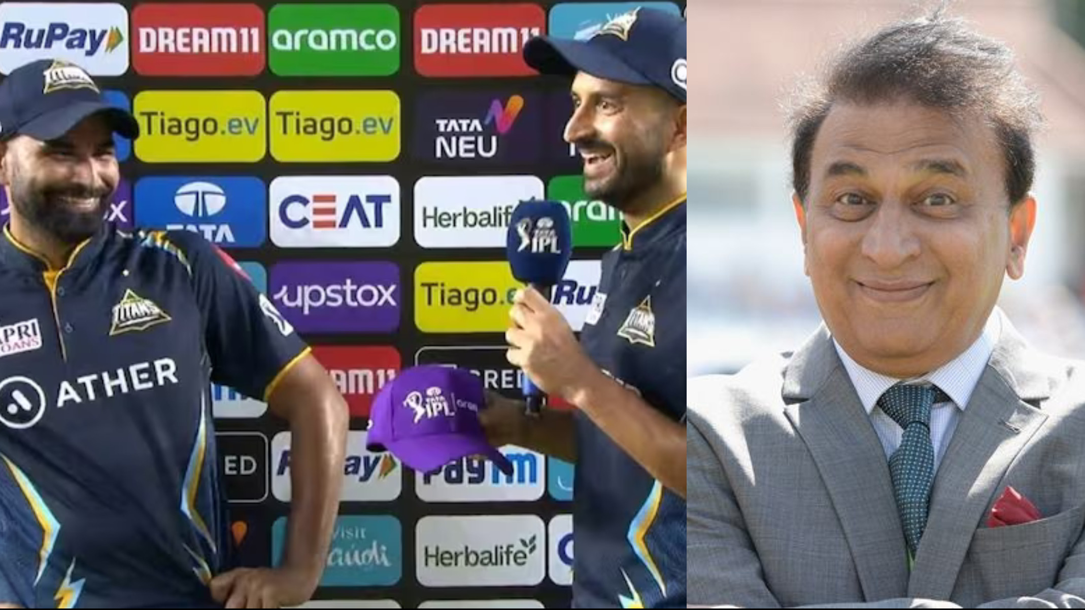 IPL 2023: WATCH- Sunil Gavaskar’s Purple cap gaffe leaves Mohammad Shami and Mohit Sharma laughing