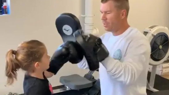 WATCH: David Warner enjoys a session of boxing with his adorable daughters