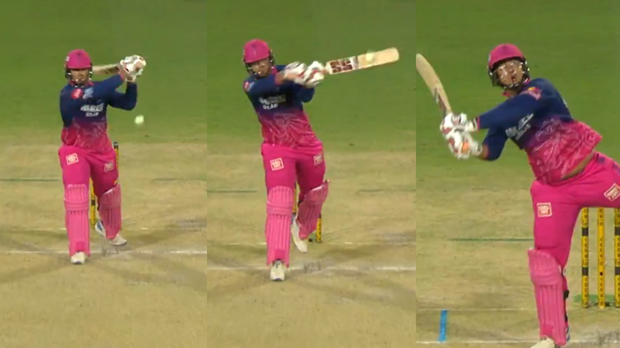 IPL 2026: WATCH- Vaibhav Sooryavanshi’s insane ‘tennis forehand shot’ for a six during his amazing 96 v GT