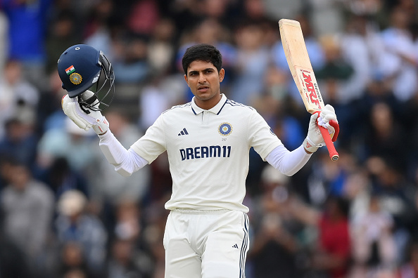 Shubman Gill made 103 in India's second innings in Manchester | Getty
