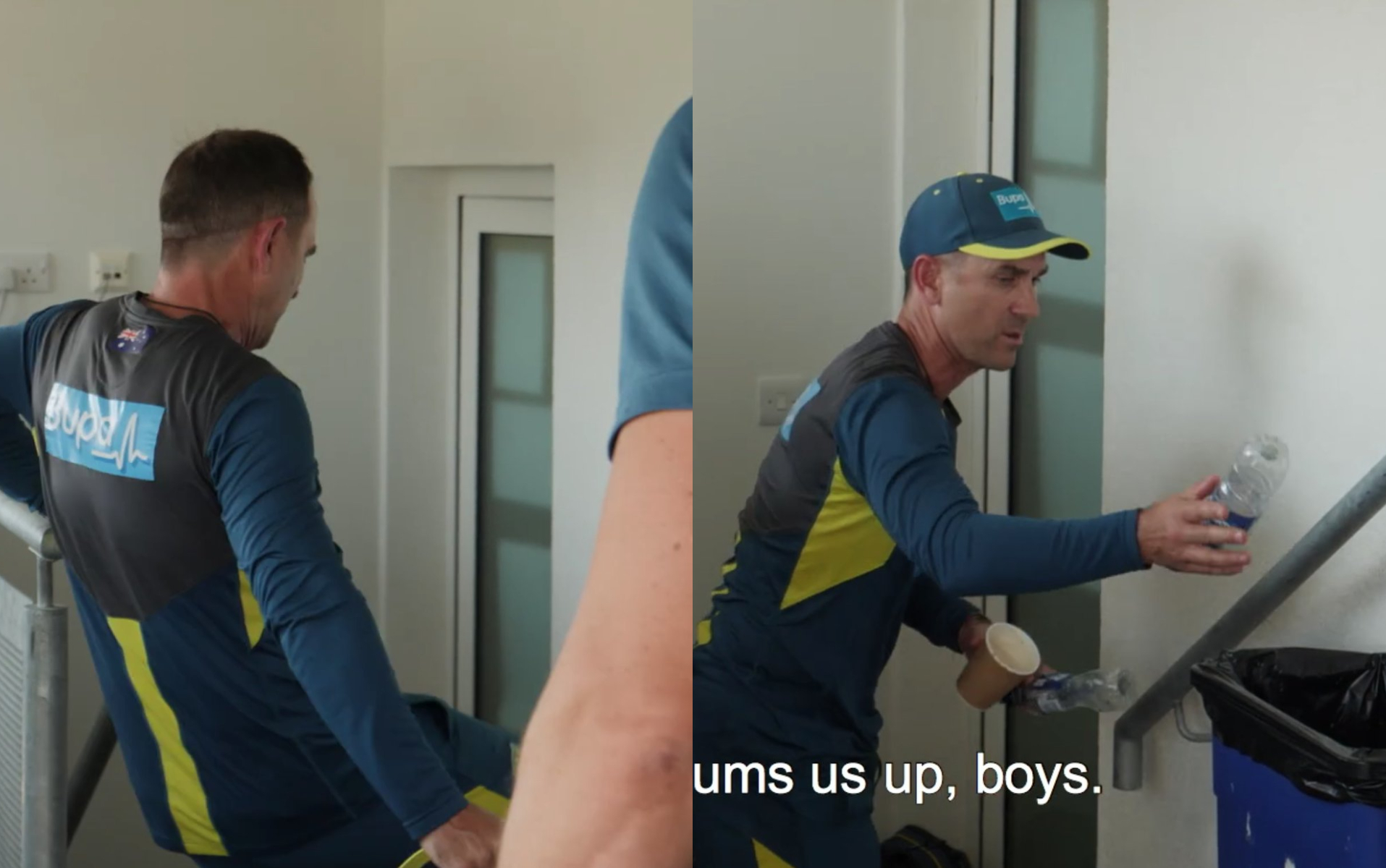 Justin Langer kicks dustbin in dressing room after Australia lost Headingley Test in 2019 | X