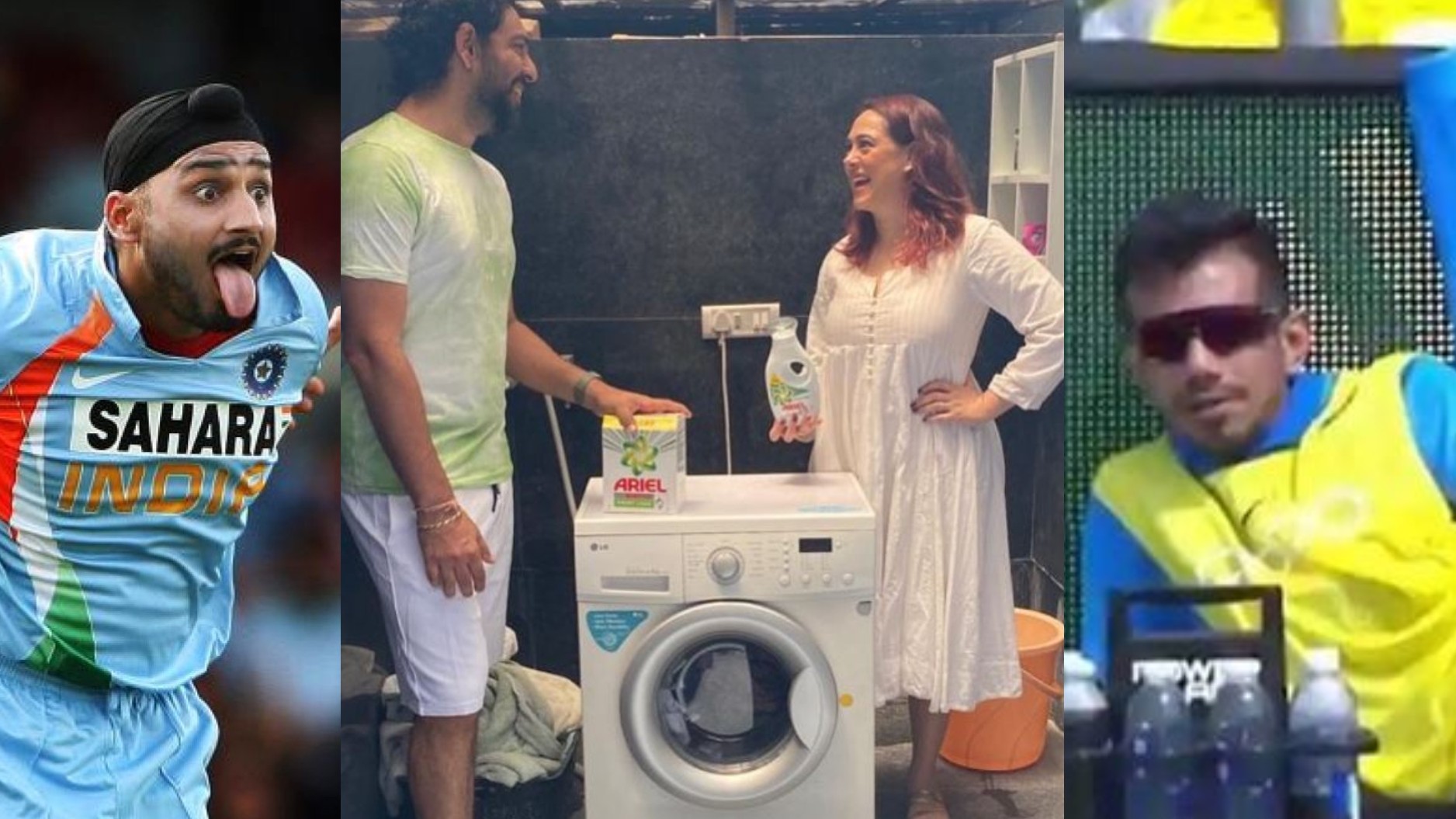 Chahal and Harbhajan make fun of Yuvraj and Hazel’s washing machine Instagram post  