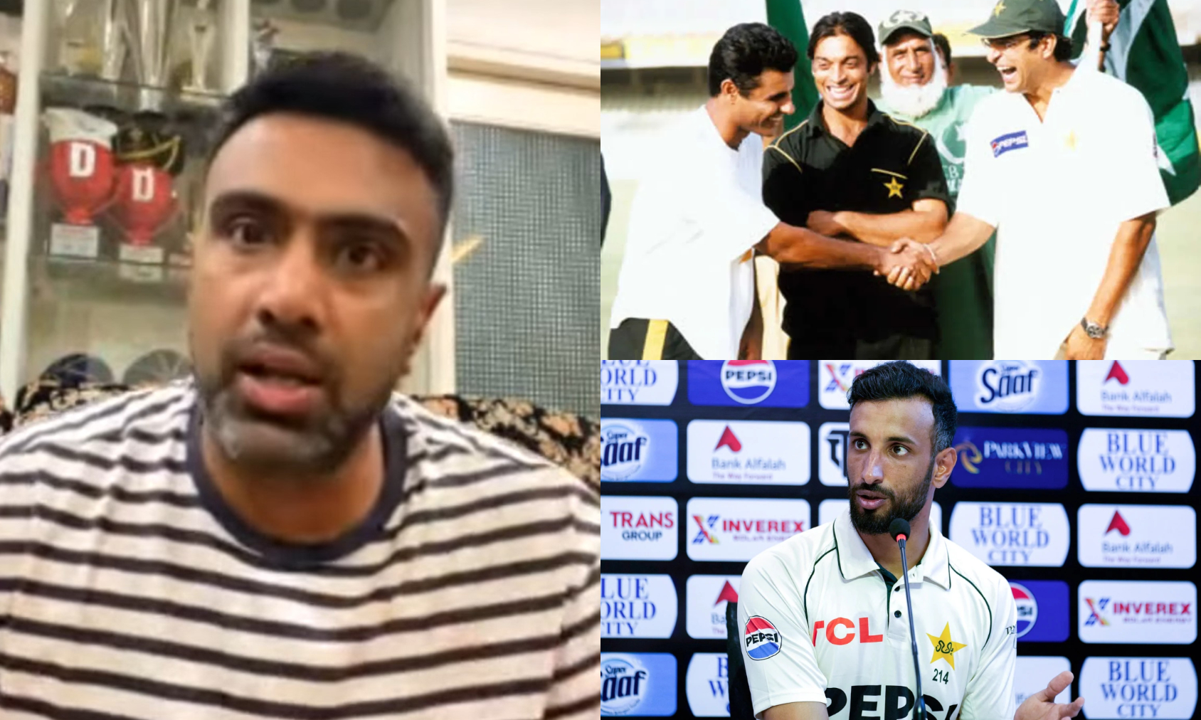 Ashwin felt for Pakistan team legends while showing support to Shan Masood | X