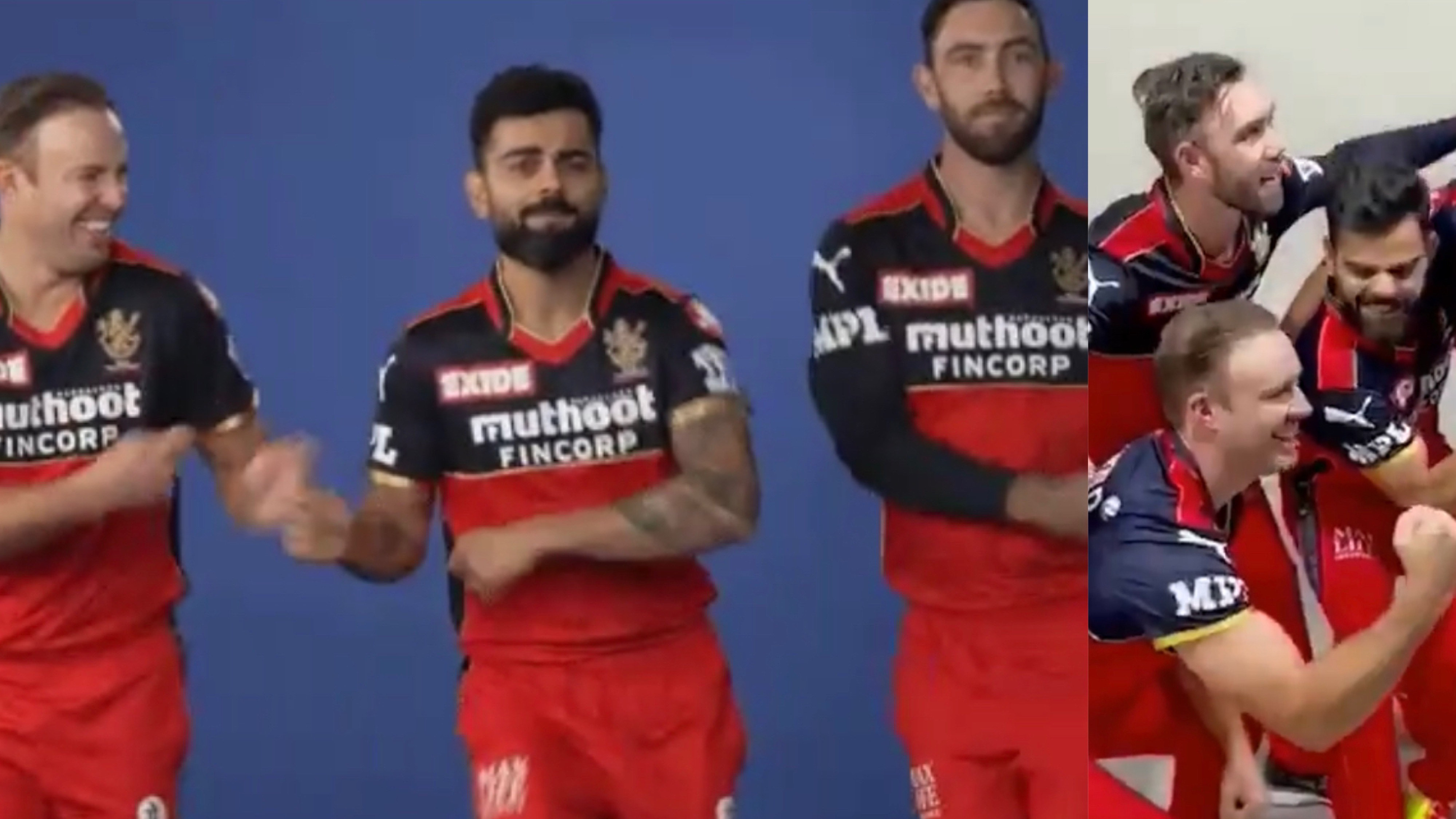 IPL 2021: WATCH - Virat Kohli, AB de Villiers and Glenn Maxwell show off their moves at a shoot