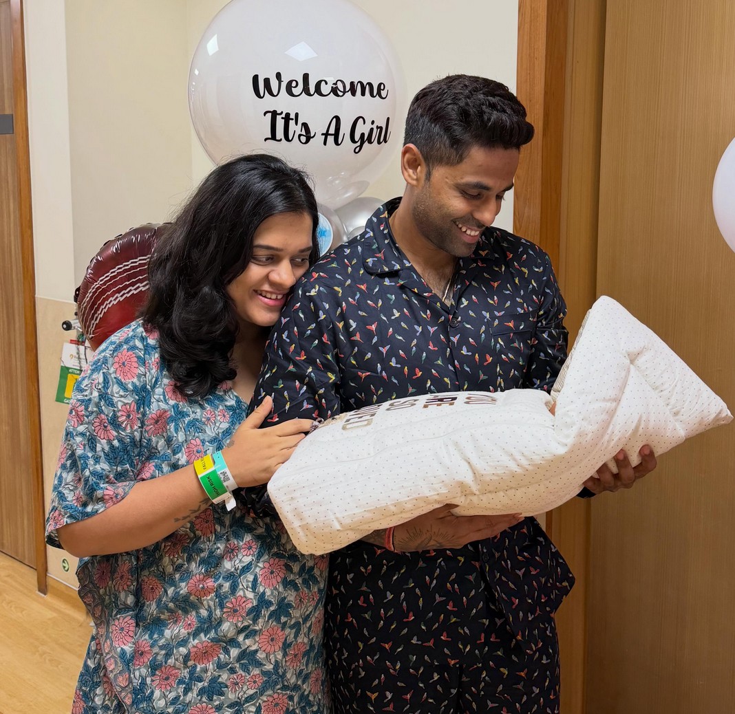 Suryakumar Yadav and Devisha with their new-born daughter | Instagram