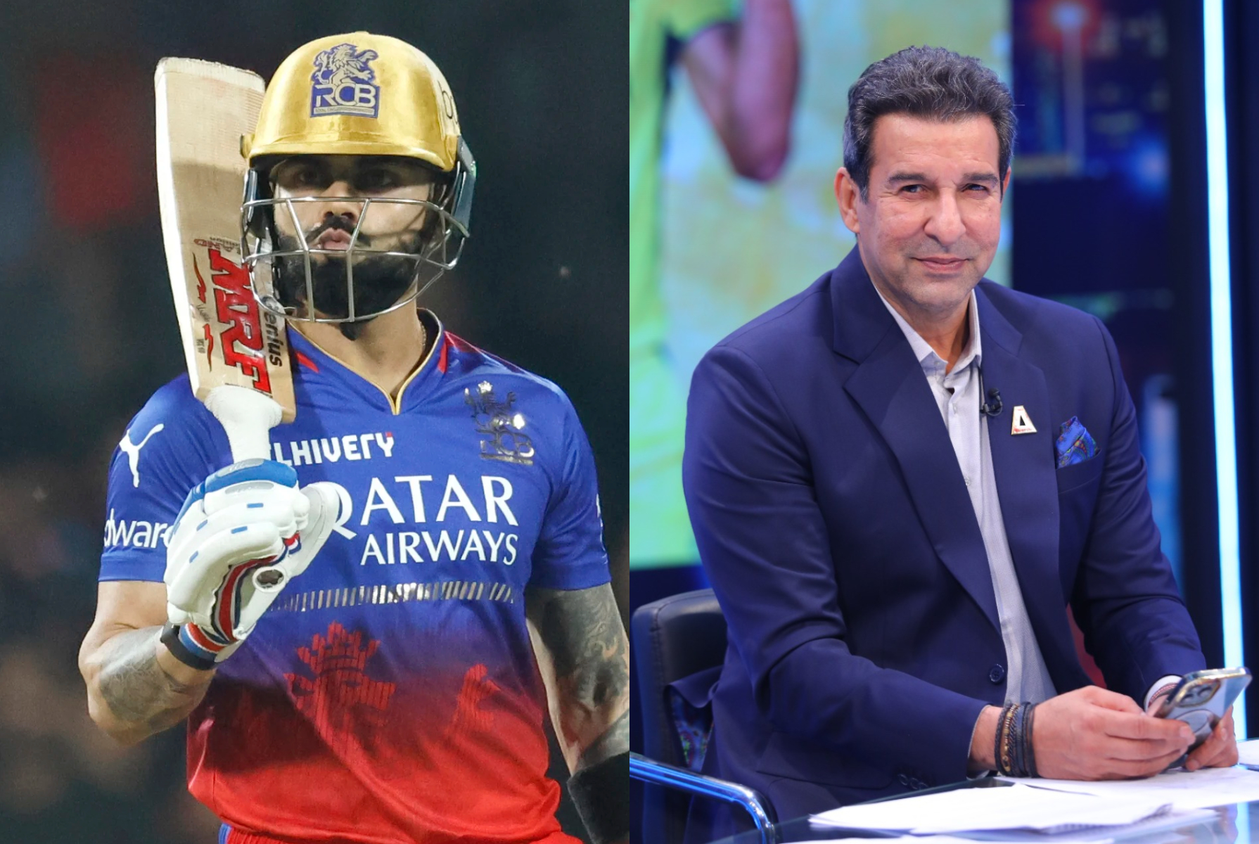 Virat Kohli and Wasim Akram | IPL/ASports