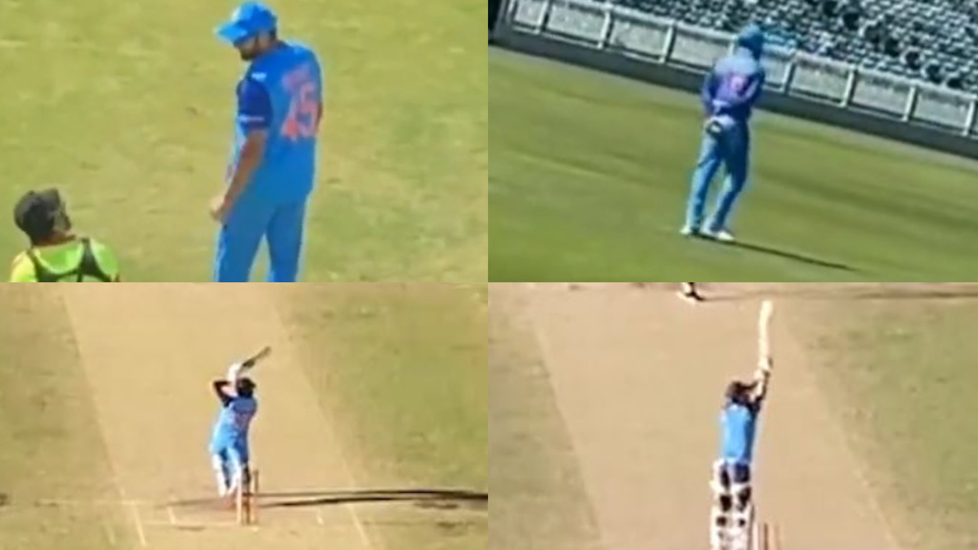 WATCH- Virat Kohli fields during 2nd practice match despite being rested; later Rohit and Kohli hit out in batting session