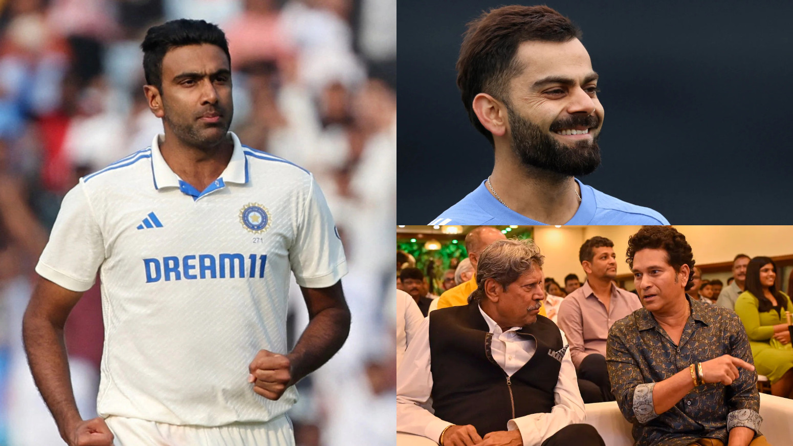 R Ashwin pays gratitude to Virat Kohli for his message; grateful for calls from Kapil Dev and Sachin Tendulkar