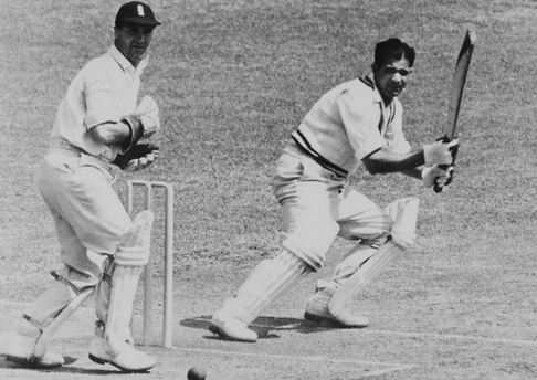 Vinoo Mankad, here pictured against England, was the first Indian batsman to hit a century against Australia in Australia