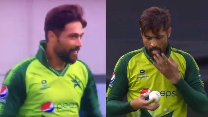 ENG v PAK 2020: WATCH - Mohammad Amir caught applying saliva on the cricket ball