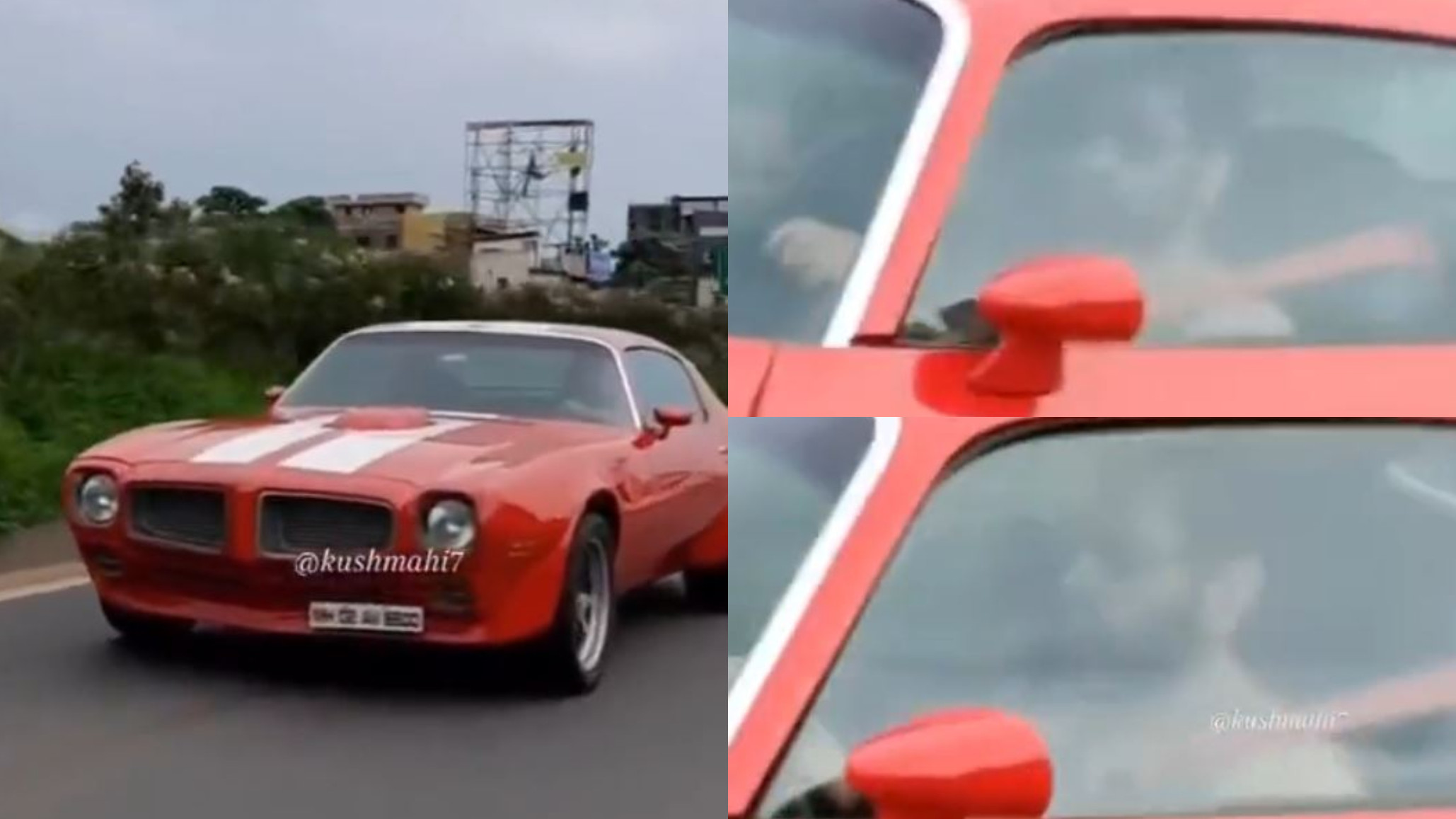 WATCH- MS Dhoni shows-off another vintage car from his collection; drives Pontiac Trans-Am 1973