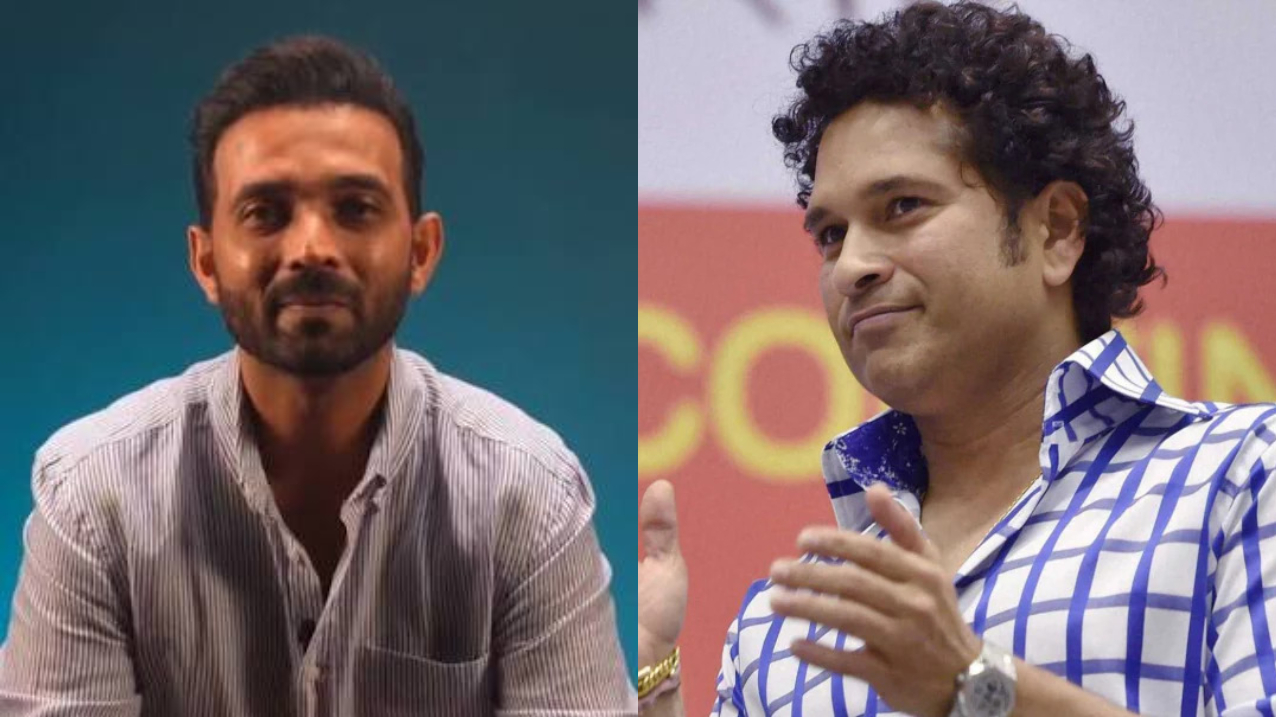 Ajinkya Rahane and Sachin Tendulkar | X