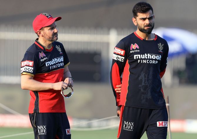 Mike Hesson with Virat Kohli for RCB | RCB Twitter