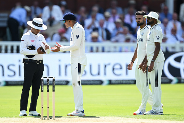 Shubman Gill arguing with the umpires | Getty