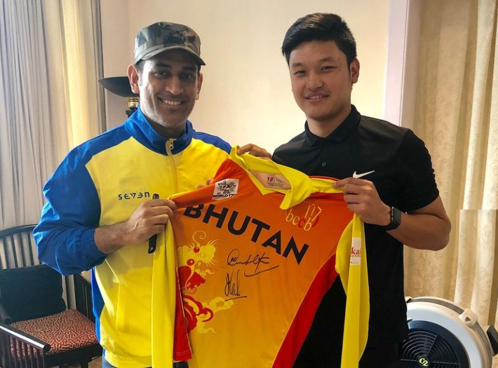 MS Dhoni with Mikyo Dorji | Instagram