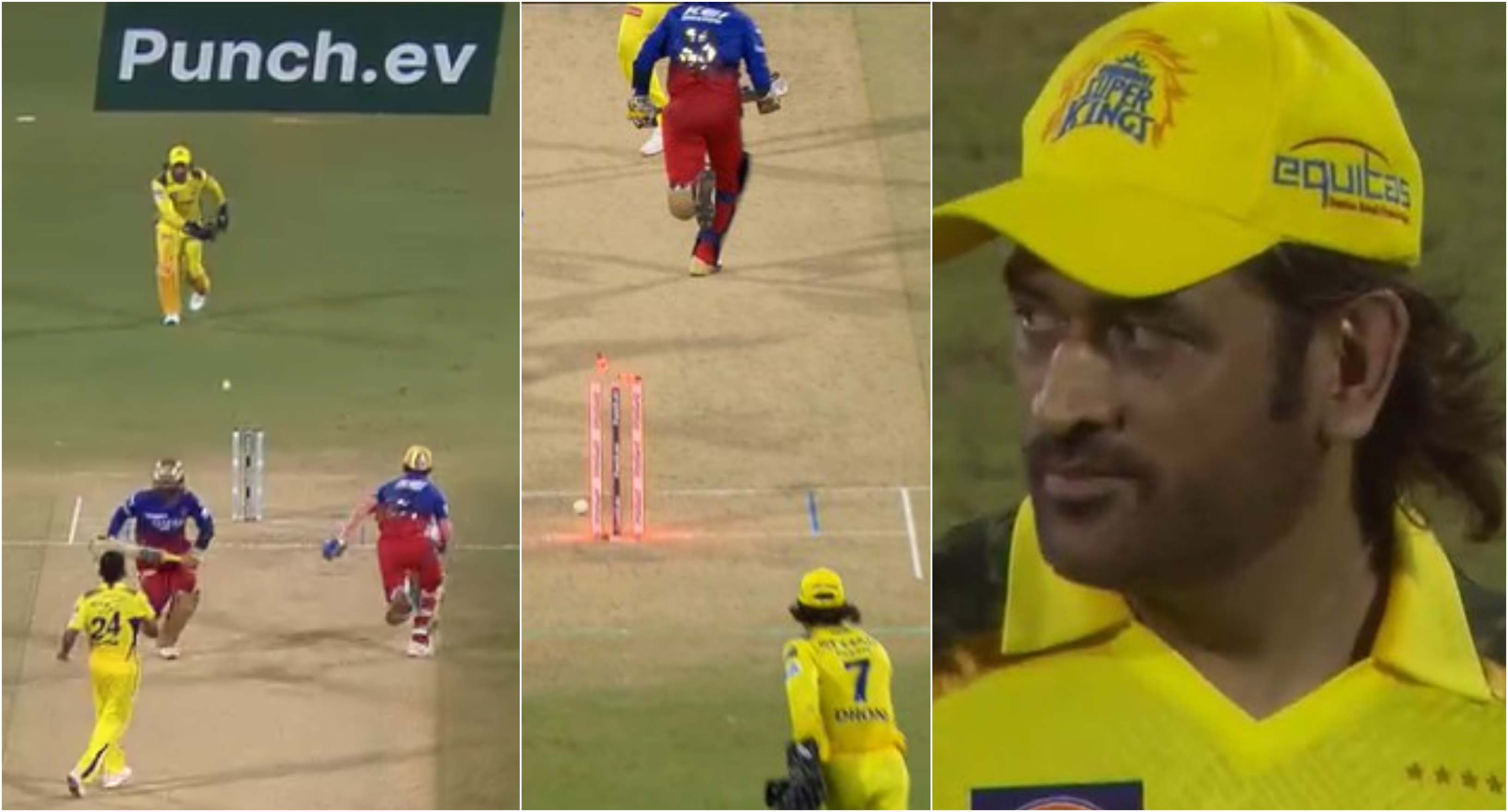 MS Dhoni pulled off a brilliant run out to get rid of RCB batter Anuj Rawat | X