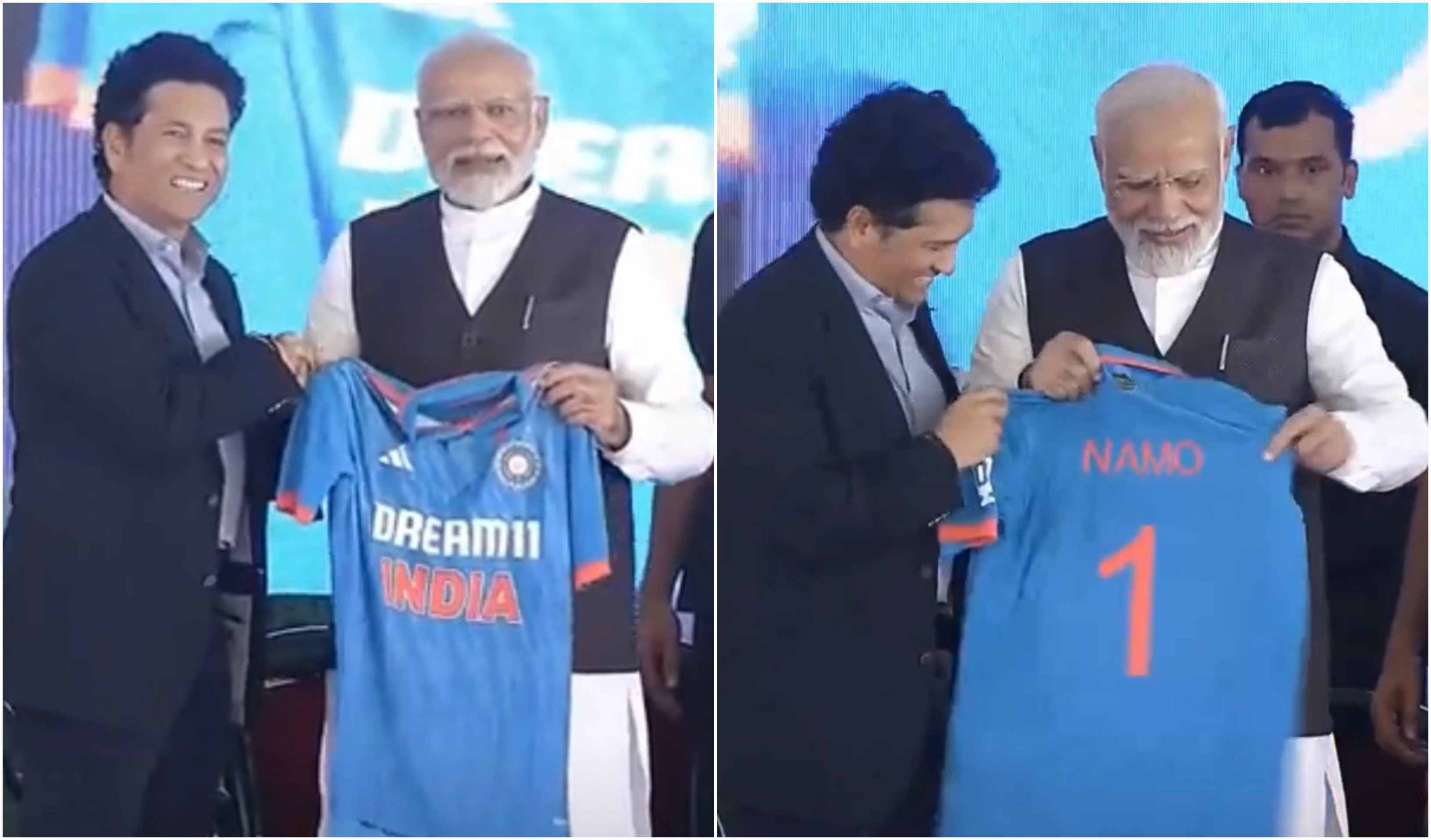 Sachin Tendulkar with PM Modi | Screengrab