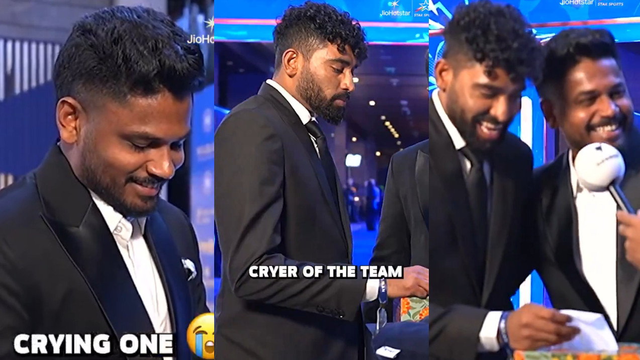WATCH- Sanju Samson terms Mohammed Siraj “crying one”, gives him a box of tissues; pacer hits back