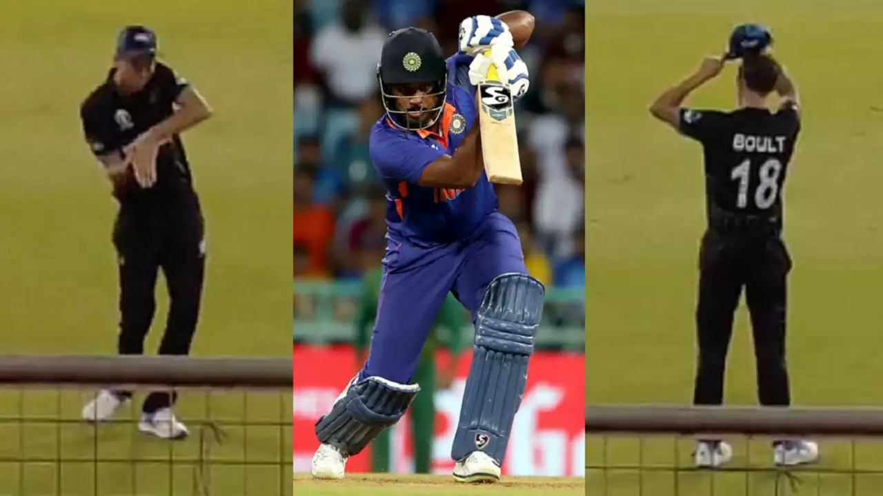 Trent Boult made the fans' day in Kerala as he imitated Sanju Samson | X